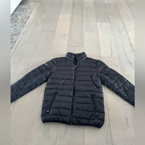 Small men’s black puffer coat